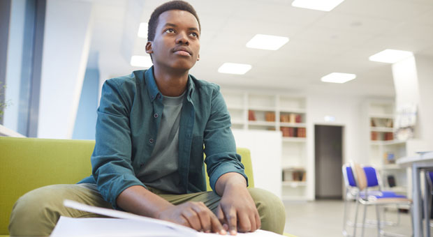 Student on laptop